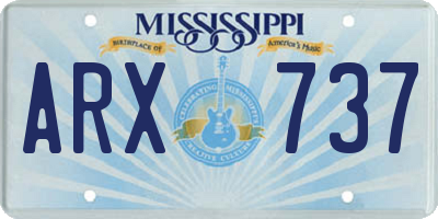 MS license plate ARX737