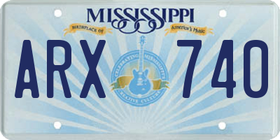 MS license plate ARX740