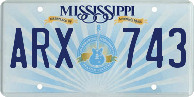 MS license plate ARX743