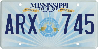 MS license plate ARX745