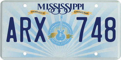 MS license plate ARX748