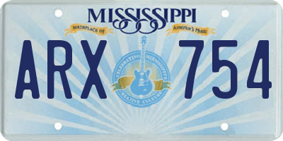 MS license plate ARX754