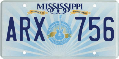 MS license plate ARX756