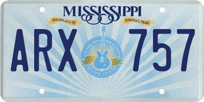 MS license plate ARX757