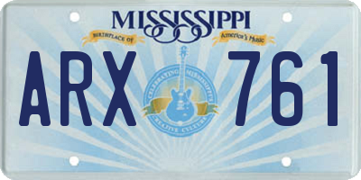 MS license plate ARX761