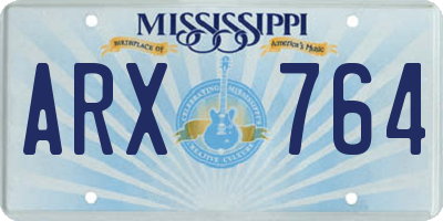 MS license plate ARX764