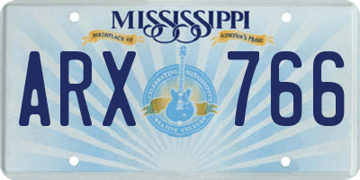 MS license plate ARX766