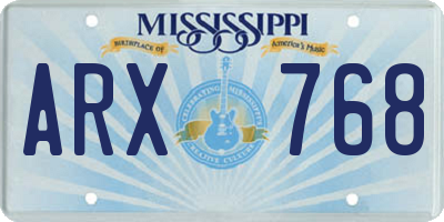 MS license plate ARX768