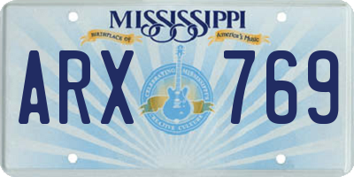 MS license plate ARX769