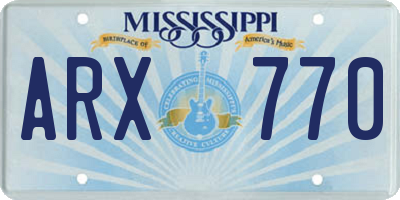 MS license plate ARX770