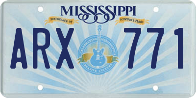 MS license plate ARX771
