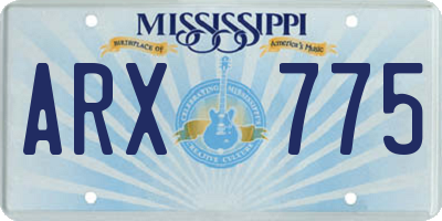MS license plate ARX775