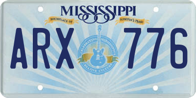 MS license plate ARX776