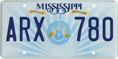 MS license plate ARX780