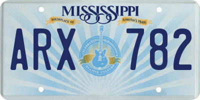 MS license plate ARX782