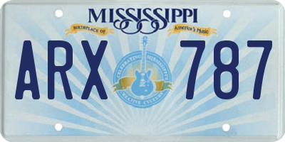 MS license plate ARX787