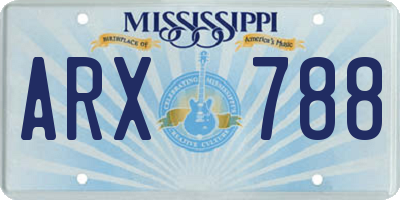 MS license plate ARX788