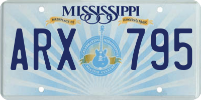 MS license plate ARX795