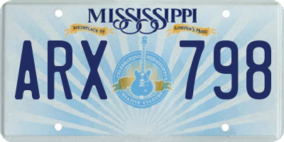 MS license plate ARX798