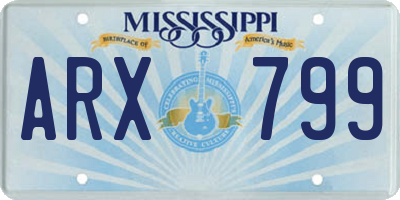 MS license plate ARX799