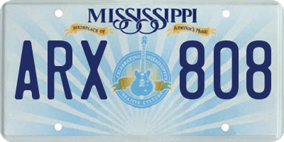 MS license plate ARX808