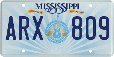 MS license plate ARX809
