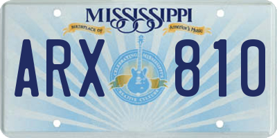 MS license plate ARX810
