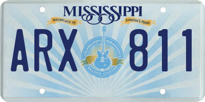 MS license plate ARX811