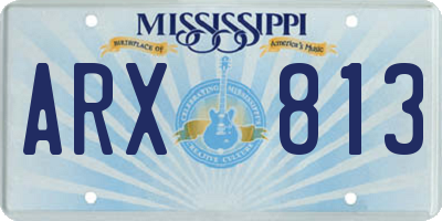 MS license plate ARX813