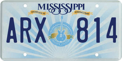 MS license plate ARX814