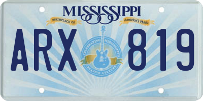 MS license plate ARX819
