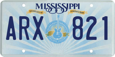 MS license plate ARX821