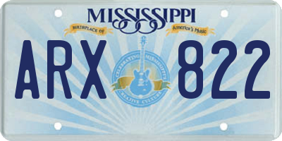 MS license plate ARX822
