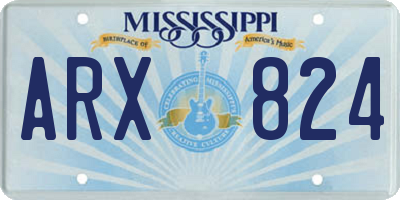 MS license plate ARX824