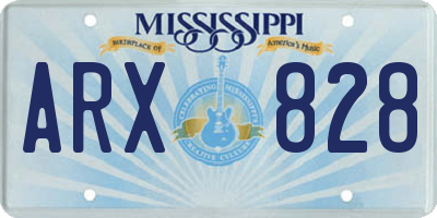 MS license plate ARX828