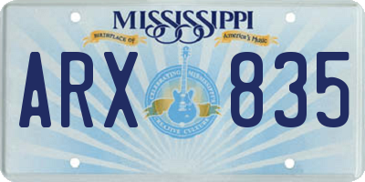 MS license plate ARX835