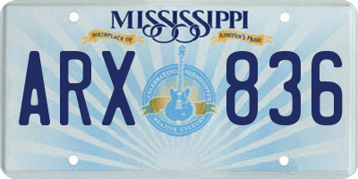 MS license plate ARX836