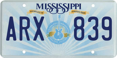 MS license plate ARX839