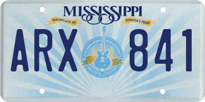 MS license plate ARX841