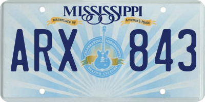 MS license plate ARX843