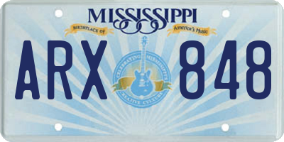 MS license plate ARX848