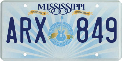 MS license plate ARX849