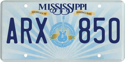 MS license plate ARX850