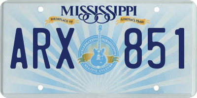MS license plate ARX851