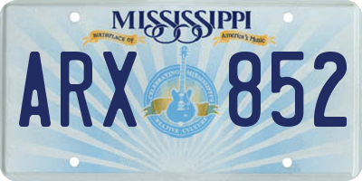 MS license plate ARX852