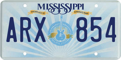 MS license plate ARX854