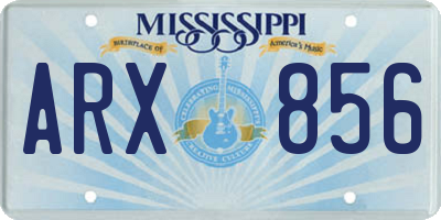 MS license plate ARX856