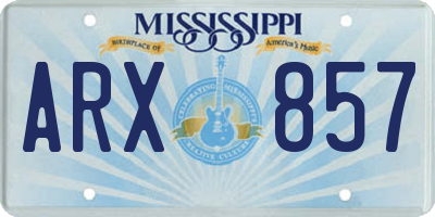MS license plate ARX857
