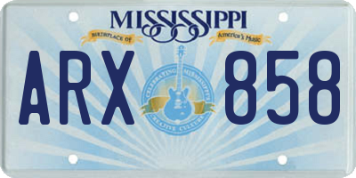 MS license plate ARX858