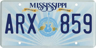 MS license plate ARX859